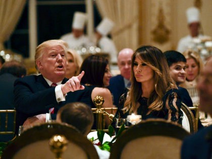 President Donald Trump and first lady Melania Trump have Thanksgiving Day dinner at their