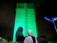 grenfell tower London's Grenfell Tower, where 71 people were killed in a fire a year ago, was illuminated in green © AFP Tolga Akmen