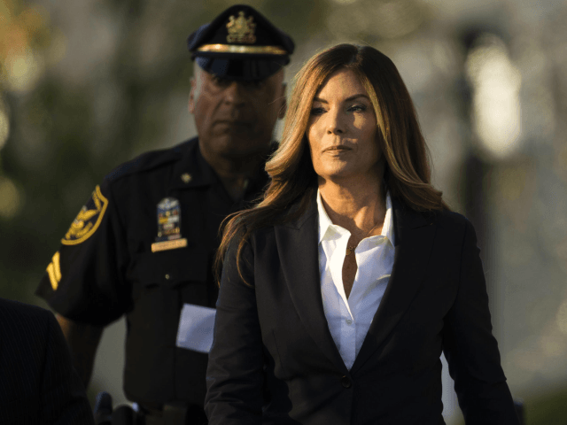 Former Pennsylvania Attorney General Kathleen Kane arrives at Montgomery County courthouse for her scheduled sentencing hearing in Norristown, Pa., Monday, Oct. 24, 2016. Kane, a Scranton-area Democrat, will learn if she is going to jail over a perjury and obstruction case that stemmed from a political feud. (AP Photo/Matt Rourke)