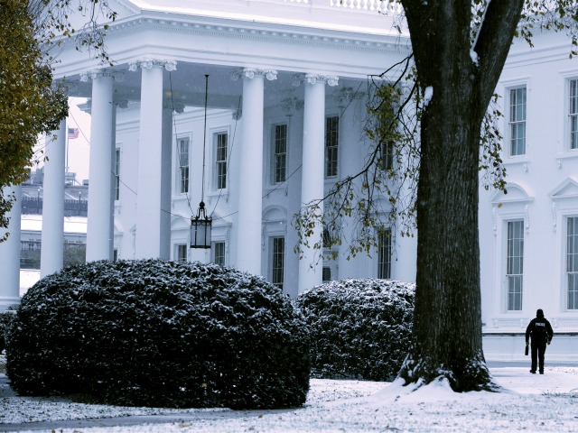 NOVEMBER 15: Snow and sleet from Winter Storm Avery covers the ground at the White House November 15, 2018 in Washington, DC. After moving through the Midwest, the storm is dropping a wintry mix of snow, sleet and freezing rain, forcing schools to close or delay opening in the Washington, …