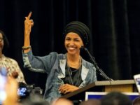 Ilhan Omar addresses supporters in Minneapolis, Minnesota after becoming of the first two Muslim women elected to the US Congress