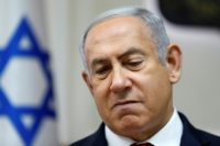 Israeli Prime Minister Benjamin Netanyahu attends the weekly cabinet meeting at his Jerusalem office on June 24, 2018 Israel police say evidence to charge Netanyahu lawyer in bribery probe