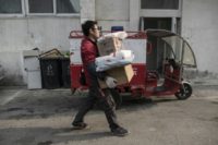 An estimated 1.1 million deliverymen deliver some 109 million packages across China every day to fulfil the country's insatiable demand for online shopping