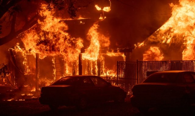 Fast-moving fire scorches northern California