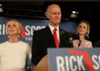 Republican Rick Scott (pictured), the state's governor until January when his term expires, launched into his rival Bill Nelson in his most direct terms to date Sunday, accusing him of orchestrating "fraud to try to win this election"