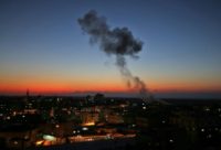 Smoke billows following Israeli air strikes targeting Rafah in the southern Gaza Strip, near the border with Egypt, on November 12, 2018