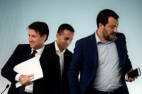 (From left) Italy Prime Minister Giuseppe Conte, Deputy Premiers Luigi Di Maio and Matteo Salvini are expected to defy Brussels and refuse to rein-in their big-spending budget which the EU says will only incease the country's already massive debt mountain