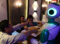 This humanoid robot named Ginger is one of three locally-built machines to serve customers at a restaurant in the capital of impoverished Nepal
