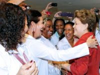 Then-president Dilma Rousseff of Brazil greets Cuban doctors after approving the More Doctors program with Cuba First Cuban doctors return over spat with Brazil's Bolsonaro