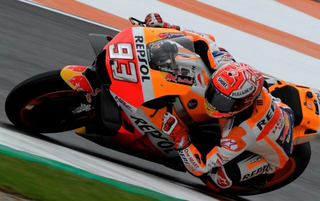 Champion Marquez tops Valencia Moto GP practice