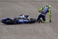 Valentino Rossi had a tough final practice session in Valencia, crashing and failing to make the top 10
