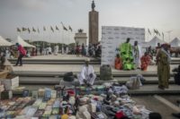 Vendors selling merchandise in Accra's Independence Square, part of the waterfront area earmarked for development