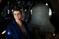 Malgosia Fiebig plays tributes to music legends such as Bowie and Prince on the carillon in the Dom Tower in the Dutch city of Utrecht