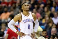 Russell Westbrook of the Oklahoma City Thunder scored 23 points, pulled down 19 rebounds and handed out 15 assists in a 100-83 victory over Cleveland