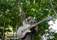 A statue of Jamaican reggae legend Bob Marley at his museum in Kingston