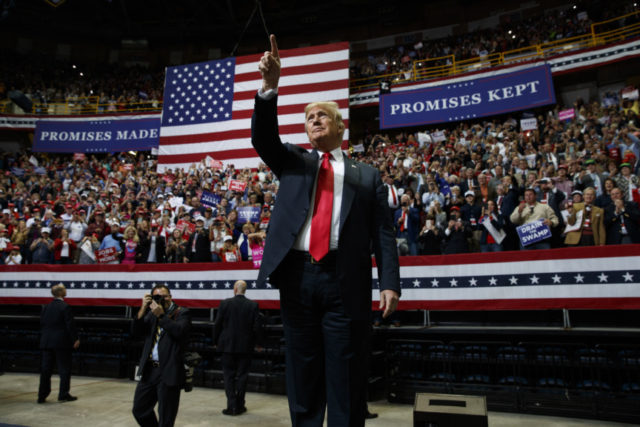 Election 2018 Trump Donald Trump President Donald Trump arrives to speak at a campaign rally, Sunday, Nov. 4, 2018, in Chattanooga, Tenn. (AP Photo/Evan Vucci) The Associated Press