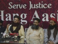 Pakistan Blasphemy Ashraf Asim Jalali Ashraf Asim Jalali, second from left, leader of Pakistani Tehreek e Labbaik religious Party addresses a news conference with others regarding the acquittal of Christian woman Asia Bibi, in Lahore, Pakistan, Thursday, Nov. 8, 2018. A Christian woman acquitted after eight years on death row in Pakistan for blasphemy was released but her whereabouts in Islamabad on Thursday remained a closely guarded secret in the wake of demands by radical Islamists that she be publicly executed. (AP Photo/K.M. Chaudary) Ashraf Asim Jalali