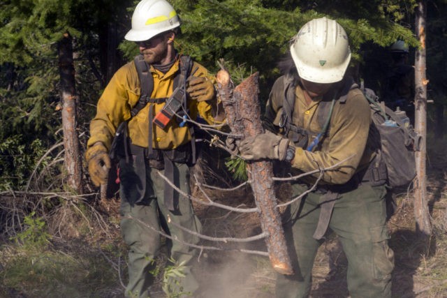 Veterans Combatting Wildfires In this Aug. 17, 2018, photo provided by BLM/USDA Forest Service, members of a fire crew out of Lakeview, Ore., works on the Cougar Creek Fire in central Washington state. After being in firefights in Afghanistan and Iraq, members of the new elite crew are bringing their military experience to bear as they battle wildfires in the most rugged country back home The Lakeview Crew 7 is comprised almost entirely of U.S. military veterans. (Kari Greer/BLM/USDA Forest Service via AP) The Associated Press