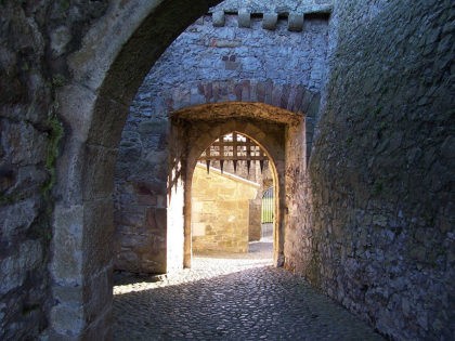 A Castle's open portcullis