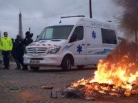 Ambulance drivers demonstrate near the French National Assembly in Paris, on December 3, 2018, to protest against their working conditions and call for a withdrawal of the article 80 of the finance act on social security. (Photo by Lucas BARIOULET / AFP) (Photo credit should read LUCAS BARIOULET/AFP/Getty Images)