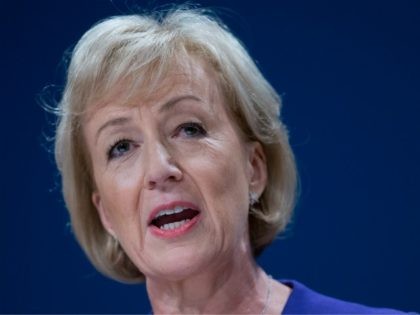 BIRMINGHAM, ENGLAND - OCTOBER 03: Minister of State at the Department of Energy and Climate Change Andrea Leadsom speaks on the second day of the Conservative Party Conference 2016 at the ICC Birmingham on October 3, 2016 in Birmingham, England. On the second day of the annual party conference, Chancellor …