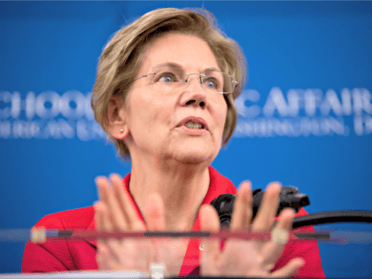 Sen. Elizabeth Warren, D-Mass., speaks at the American University Washington College of Law in Washington, Thursday, Nov. 29, 2018, on her foreign policy vision for the country.