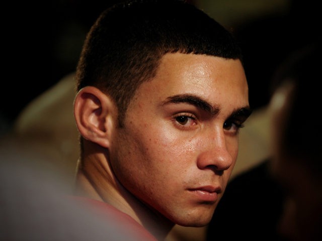 Elian Gonzalez attends an official event with Cuba's President Raul Castro, unseen, in Hav