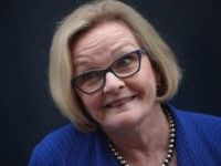 ST LOUIS, MO - NOVEMBER 04: Senator Claire McCaskill (D-MO) fields questions from reporters following a campaign stop outside a Walmart store on November 4, 2018 in St. Louis, Missouri. McCaskill is in a tight race with her Republican challenger Josh Hawley. (Photo by Scott Olson/Getty Images)
