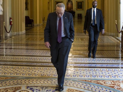 WASHINGTON, DC - DECEMBER 04: Senate Minority Leader Chuck Schumer (D-NY) walks to his off