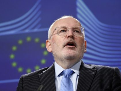 Frans Timmermans, first vice-president of the European Commission in charge of Better Regulation, Inter-Institutional Relations gives a press on EU's response to Antisemitism and the new survey of the Fundamental Rights Agency at the EU Headquarters in Brussels, on December 10, 2018. (Photo by JOHN THYS / AFP) (Photo credit …