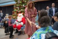 US-POLITICS-TRUMP-CHILDREN US First Lady Melania Trump visits children at Children's National Hospital in Washington, DC, on December 13, 2018. (Photo by Jim WATSON / AFP) (Photo credit should read JIM WATSON/AFP/Getty Images)