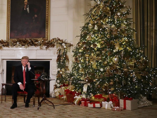 WASHINGTON, DC - DECEMBER 24: U.S. President Donald Trump and first lady Melania Trump as