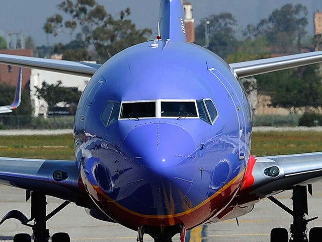 LOS ANGELES, CA - APRIL 05: A Southwest Airlines Boeing 737-700 passenger jet taxis on the