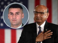 MANCHESTER, NH - NOVEMBER 06: Khizr Khan looks on during a campaign rally with Democratic presidential nominee former Secretary of State Hillary Clinton at The Armory on November 6, 2016 in Manchester, New Hampshire. With two days to go until election day, Hillary Clinton is campaigning in Florida and Pennsylvania. …