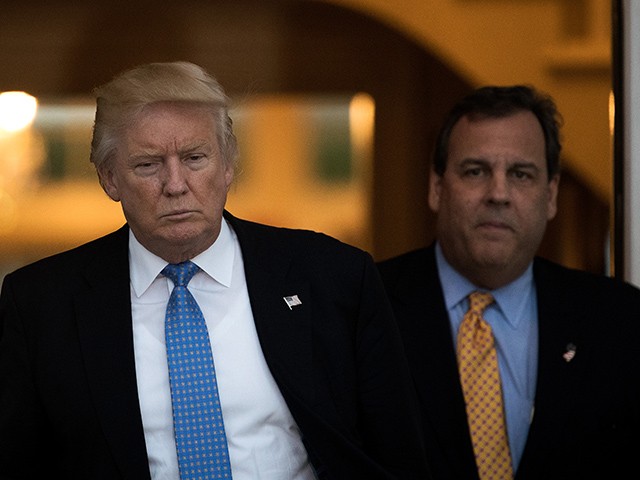 BEDMINSTER TOWNSHIP, NJ - NOVEMBER 20: (L to R) President-elect Donald Trump and New Jersey governor Chris Christie emerge from the clubhouse following their meeting at Trump International Golf Club, November 20, 2016 in Bedminster Township, New Jersey. Trump and his transition team are in the process of filling cabinet and other high level positions for the new administration. (Photo by Drew Angerer/Getty Images)