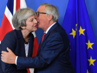 Juncker May EMMANUEL DUNAND/AFP/Getty Images