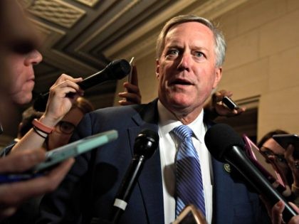 Rep. Mark Meadows, R-N.C., talks with reporters following a meeting on Capitol Hill in Washington, Wednesday, Nov. 14, 2018, for the House Republican leadership elections.