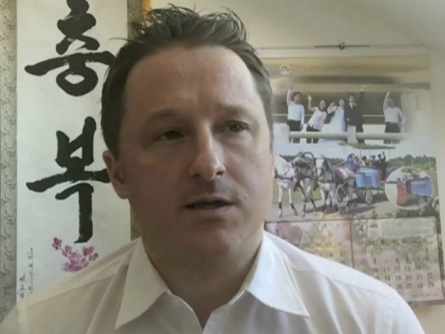 In this image made from video taken on March 2, 2017, Michael Spavor, director of Paektu Cultural Exchange, talks during a Skype interview in Yangi, China. A second Canadian man is feared detained in China in what appears to be retaliation for Canada's arrest of a top executive of telecommunications …