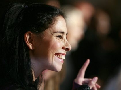 Sarah Silverman does a red carpet interview during CineVegas's opening night and world movie premiere of Saint John of Las Vegas, Wednesday, June 10, 2009 at The Planet Hollywood Resort & Casino, in Las Vegas. (AP Photo/Eric Jamison)