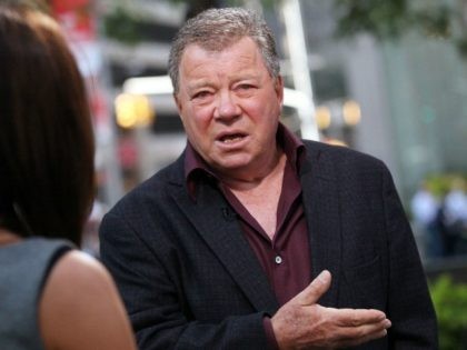 NEW YORK, NY - OCTOBER 06: (L-R) FOX Business Network Anchor, Dagen McDowell talks with actor William Shatner at FOX Studios on October 6, 2011 in New York City. (Photo by Astrid Stawiarz/Getty Images)