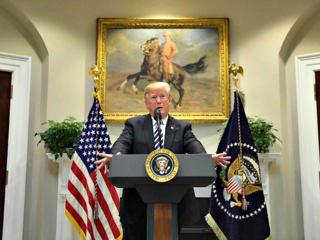 President Donald Trump talks about immigration and border security from the Roosevelt Room