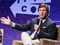LOS ANGELES, CA - OCTOBER 21: Tucker Carlson speaks onstage during Politicon 2018 at Los Angeles Convention Center on October 21, 2018 in Los Angeles, California. (Photo by Phillip Faraone/Getty Images for Politicon )