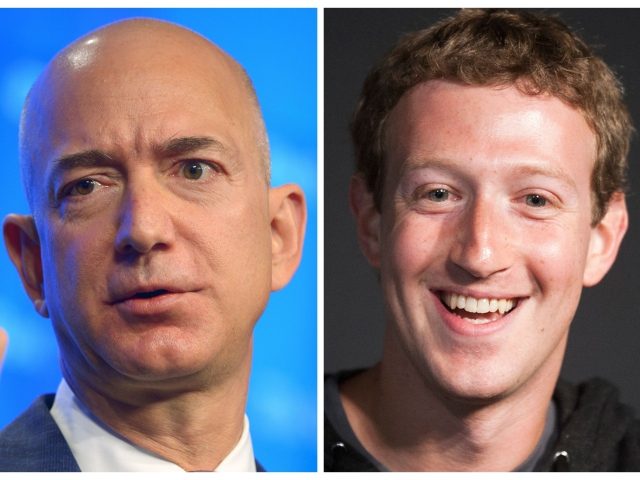 Amazon CEO Jeff Bezos and Facebook CEO Mark Zuckerberg