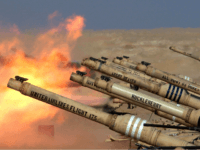abrams tank fires A row of U.S. Army M1/A1 Abrams tanks from Task Force 1-64 fire live rounds during a live fire training session February 6, 2003 on the Udairi Range near the Iraqi border in northern Kuwait. The U.S. military continues to buildup forces throughout the Persian Gulf with more than 150,000 …