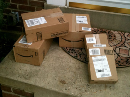 Amazon delivered packages on porch