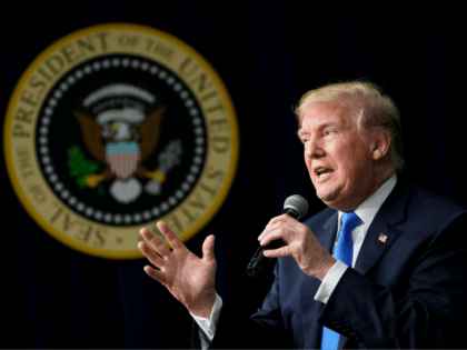 US President Donald Trump speaks at The Generation Next event, a White House Forum featuring millennial voters and administration officials on March 22, 2018, in the South Court Auditorium of the Eisenhower Executive Office Building in Washington, DC. / AFP PHOTO / MANDEL NGAN (Photo credit should read MANDEL NGAN/AFP/Getty …