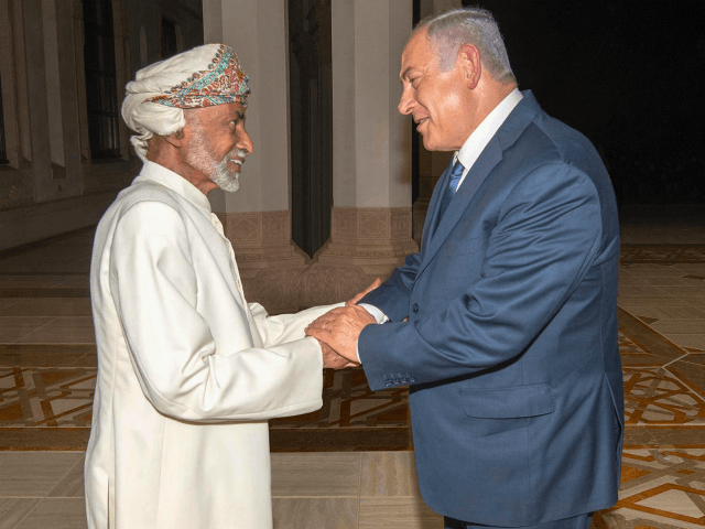 In this Friday, Oct. 26, 2018 file photo, released by Oman News Agency, Oman's Sultan Qaboos, left, receives Israeli Prime Minister Benjamin Netanyahu in Muscat, Oman. A surprise visit to Oman by Netanyahu over the weekend appears to have opened the floodgates for a series of appearances by senior Israeli …