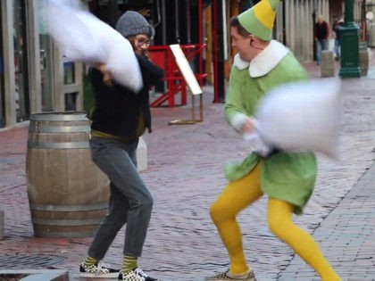 WATCH: Firefighter Starts Pillow Fight Challenge Dressed as ‘Buddy the Elf’