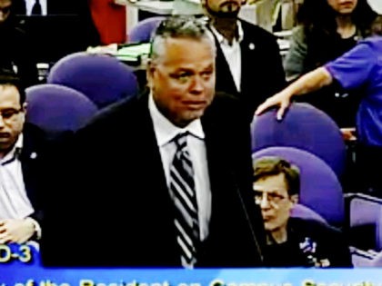 FILE - In this Feb. 18, 2015, file frame from video from Broward County Public Schools, school resource officer Scot Peterson talks during a school board meeting of Broward County, Fla. Meadow Pollack was among the 17 killed on Valentine’s Day in a freshman building at Marjory Stoneman Douglas High …