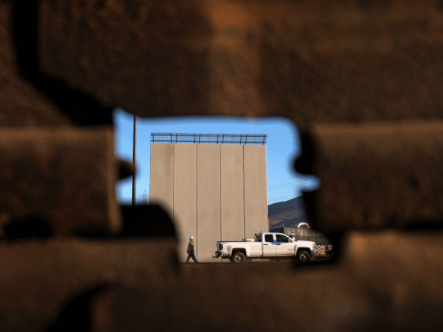Picture of a prototype of US President Donald Trump's US-Mexico border wall being built near San Diego, in the US, as seen from across the border from Tijuana, Mexico, on October 5, 2017. Following up on President Donald Trump's campaign promise to build a wall along the entire 3,200 kilometre …